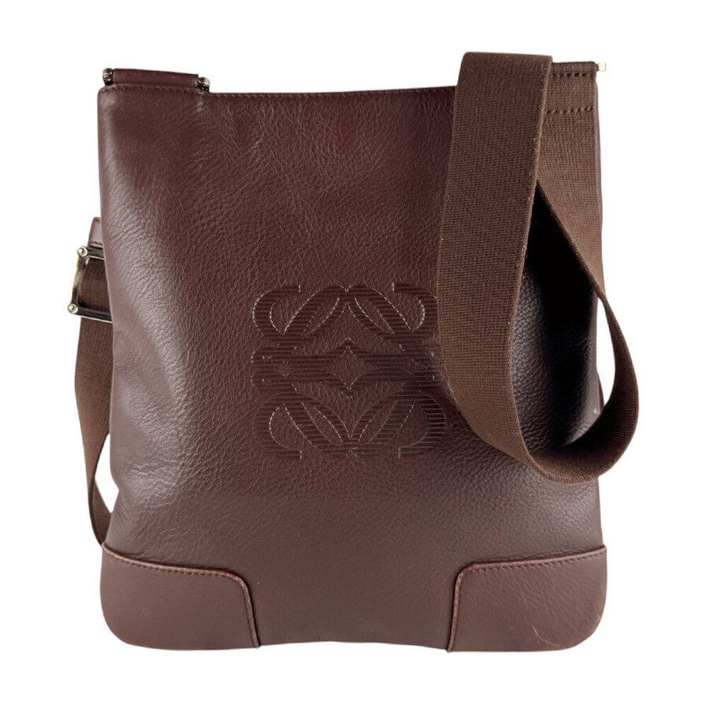 Loewe Crossbody Bag Anagram Leather Brown Silver